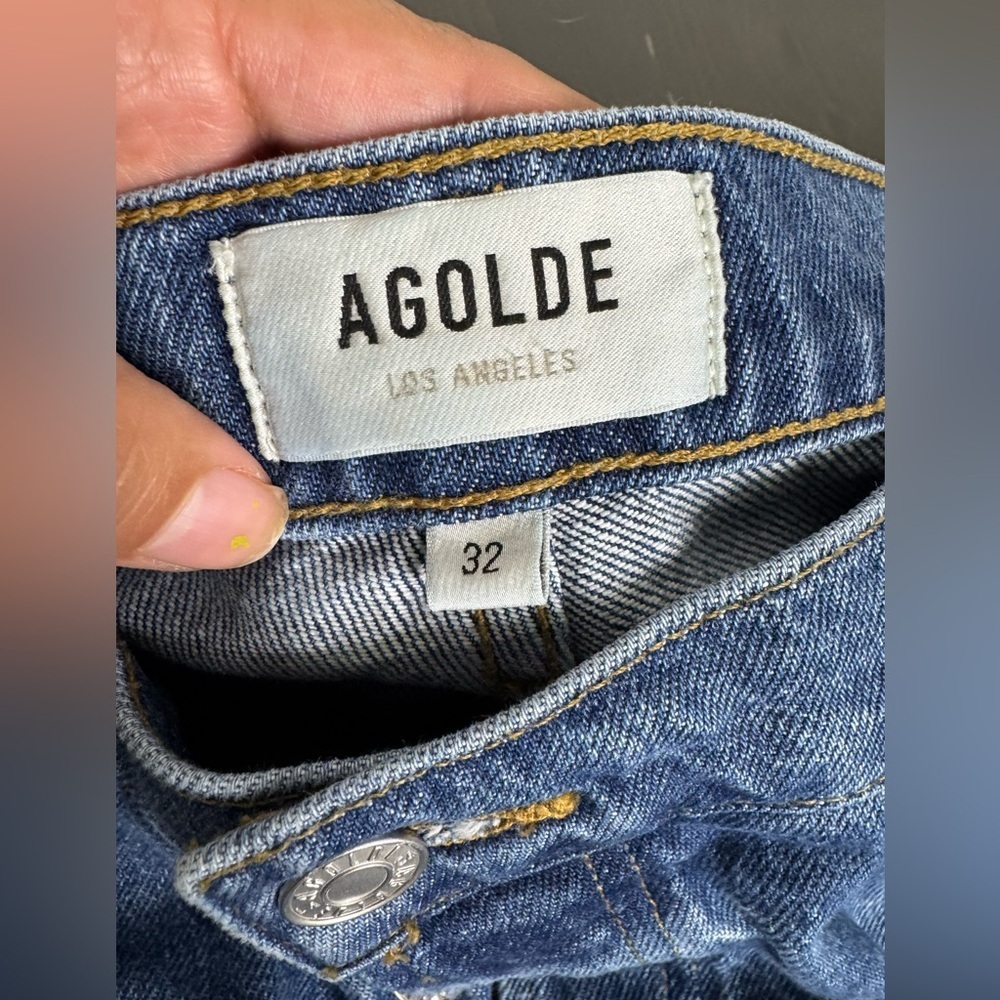 Agolde Riley Long Buttonfly Jeans - Picture 4 of 9